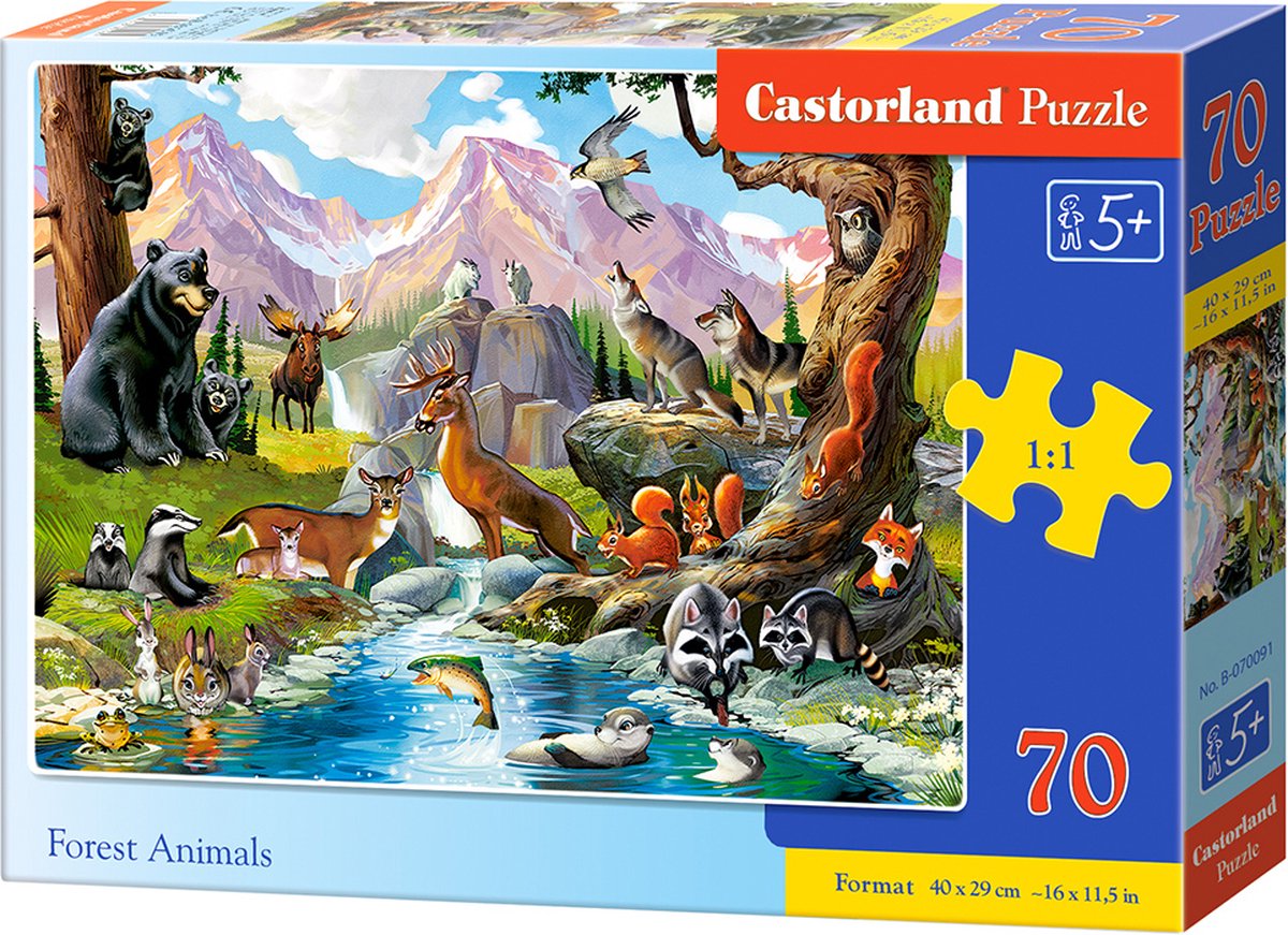 Castorland forest animals – puzzel – 70 stukjes – dieren – premium kwaliteit