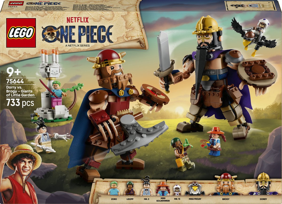 Lego One Piece Dorry vs. Brogy – giganti dei piccoli pirati, giocattoli per bambini 75644