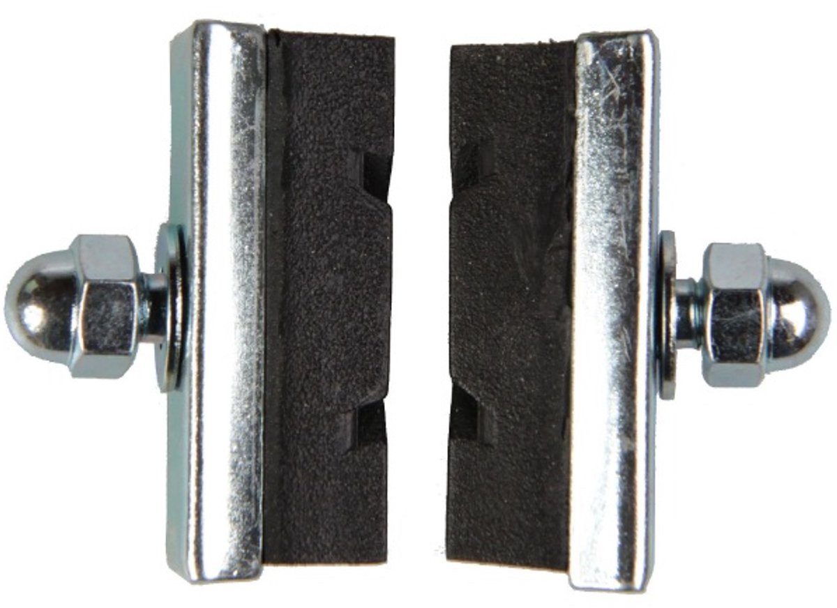 Pastiglie freno Dresco - per freni a compressione - per freno anteriore o posteriore - da montare con dado a testa tonda - larghezza 10mm - lunghezza 4cm - 2 pezzi
