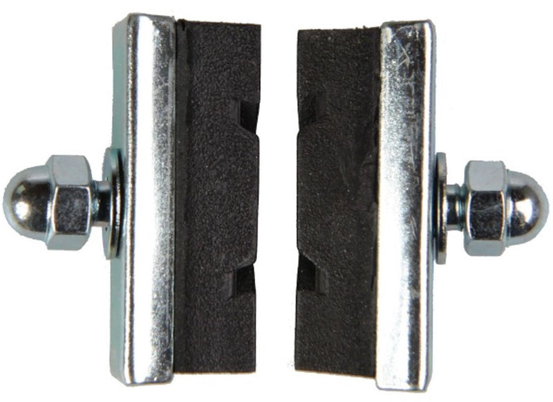 Pastiglie freno Dresco - per freni a compressione - per freno anteriore o posteriore - da montare con dado a testa tonda - larghezza 10mm - lunghezza 4cm - 2 pezzi