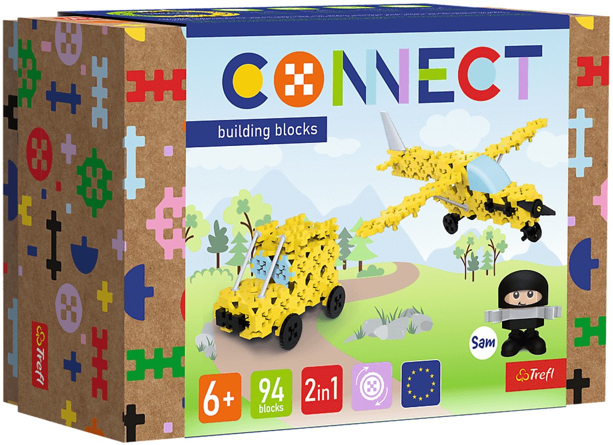 Connect | bouwstenen s vliegtuig jeep 94 stuks