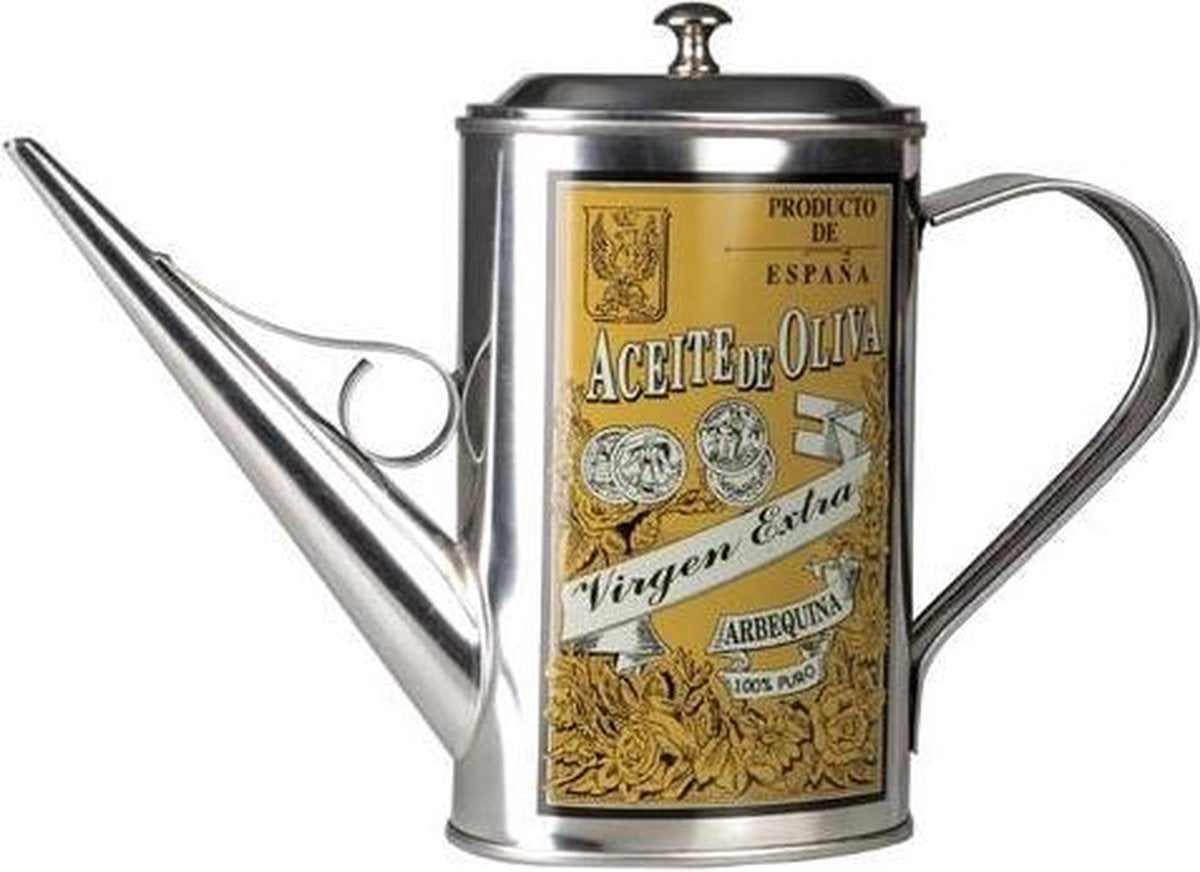 Ibili 705105 set olio e aceto lattina da 0,5 l in acciaio inox, giallo