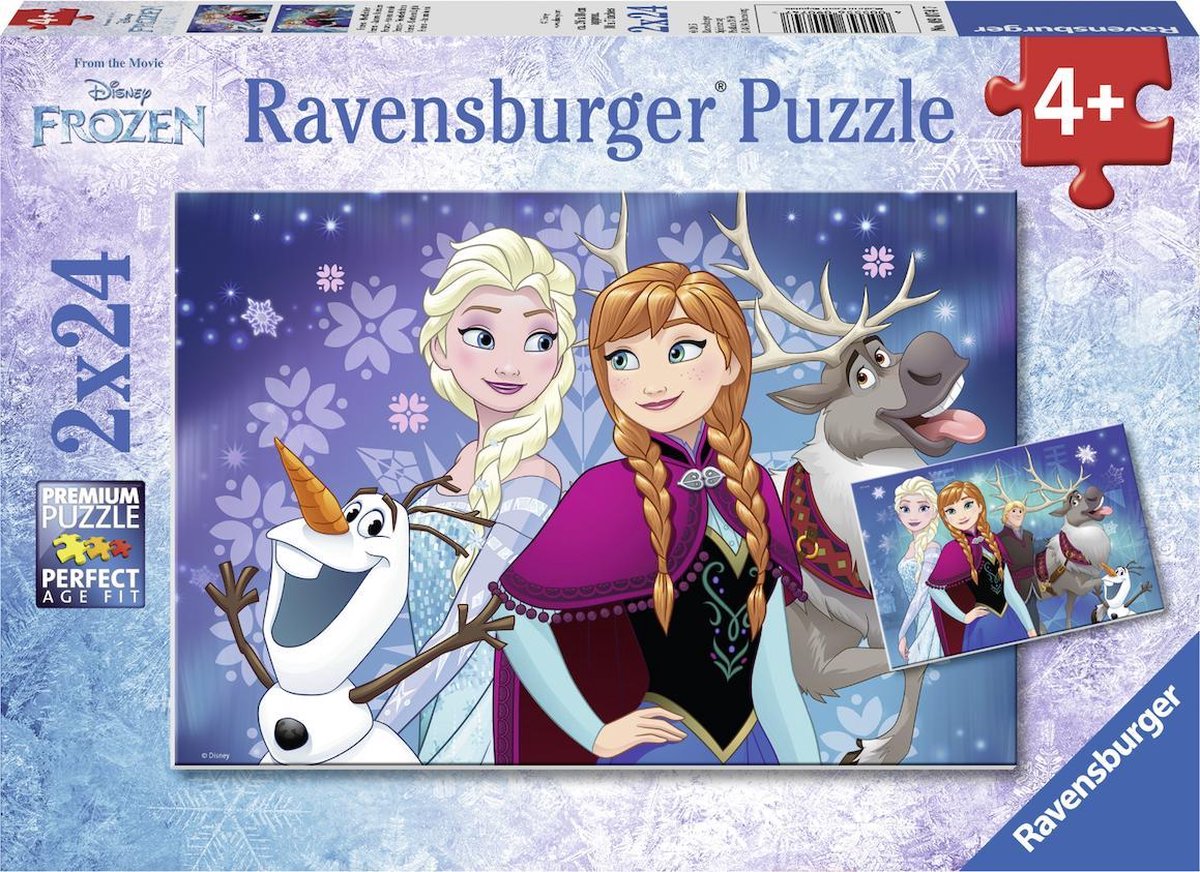 Puzzle Ravensburger Disney Frozen Northern Lights - due puzzle - 24 pezzi - puzzle per bambini