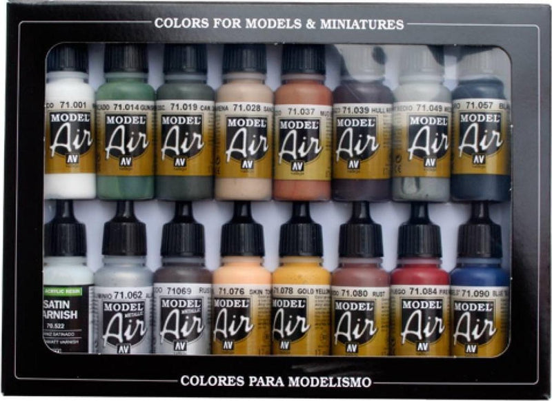 Colori della ferrovia aerea modello Vallejo - 16 colori - 17 ml - 71191