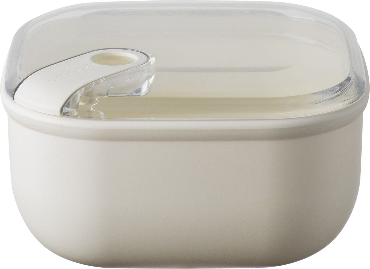 Omada - box portapranzo quadrato basso 1 litro - polipropilene - beige -
