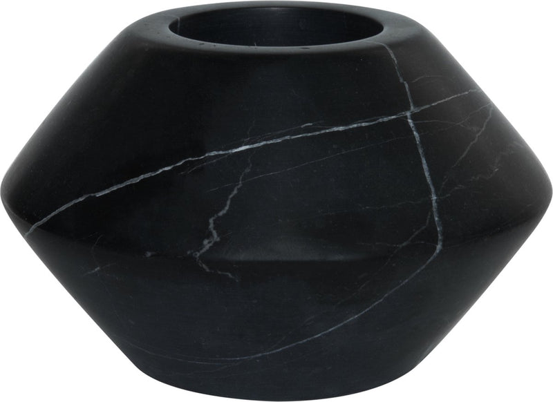 Tealight design ramo maysa 3 - marmo - 12 x 7 cm - nero