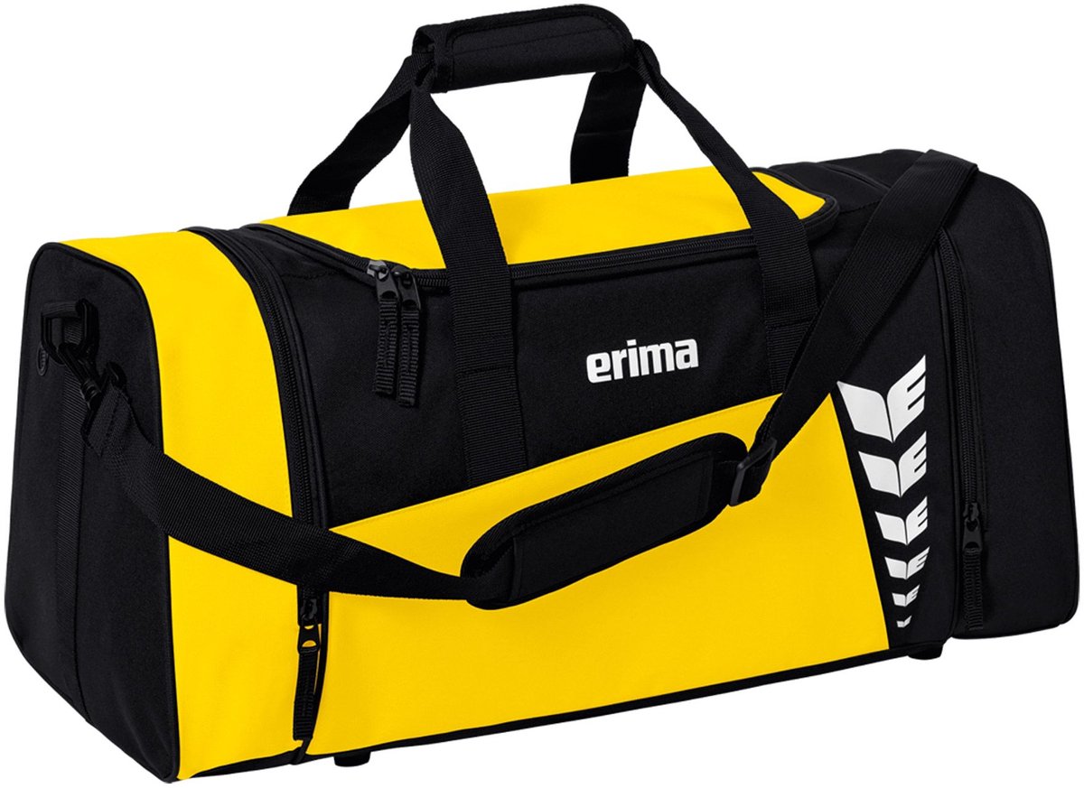 Bolsa de deporte Erima Six Wings (pequeña) con bolsillos laterales - negro amarillo | tamaño: s