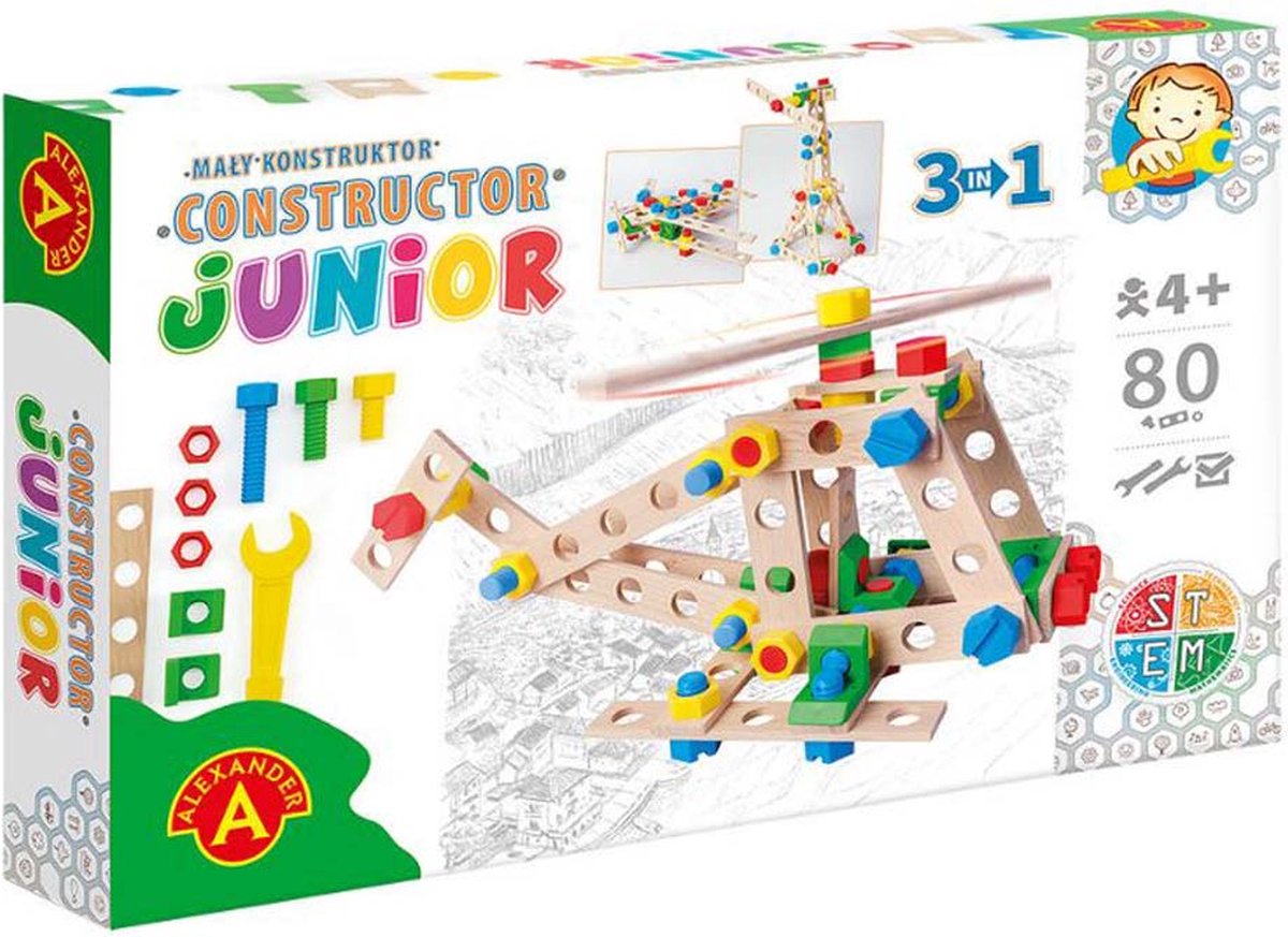 Alexander toys constructor junior - 3×1 - helikopter - 80st