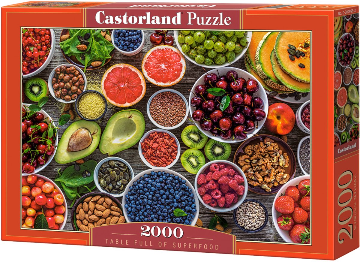 Castorland table full of superfood – puzzel – 2000 stukjes – satijnen afwerking – perfecte pasvorm – europese kwaliteit