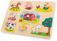 Woet ® rompecabezas de botones de madera granja - 8 piezas de rompecabezas - fsc - rompecabezas de madera con botones - juguetes educativos para niños pequeños - a partir de 2 años
