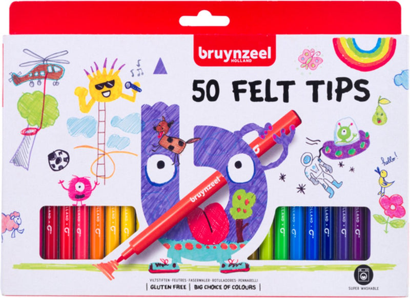 Juego de bolígrafos de fieltro Bruynzeel, 50 colores