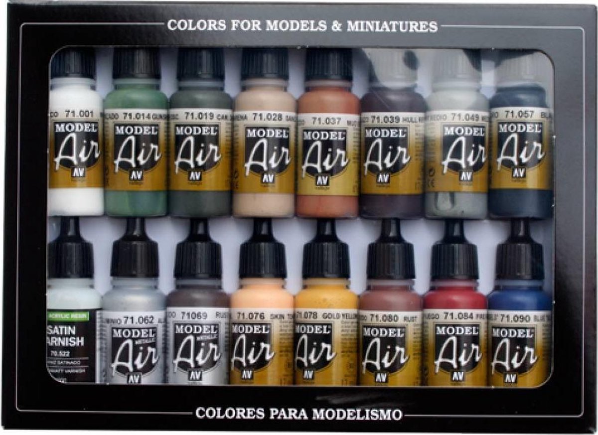 Colori della ferrovia aerea modello Vallejo - 16 colori - 17 ml - 71191
