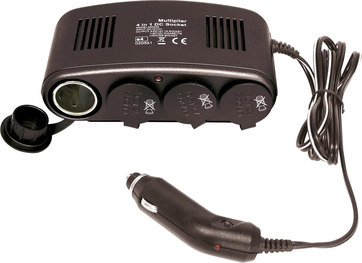 Caja de mechero LED Carpoint de 4 vías - 12v - 10a