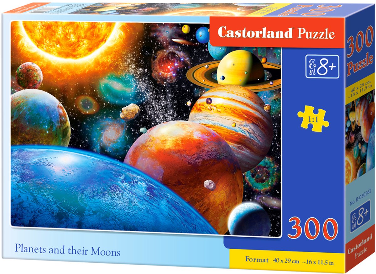 Castorland planets and their moons – puzzel – 300 stukjes – educatief – premium kwaliteit