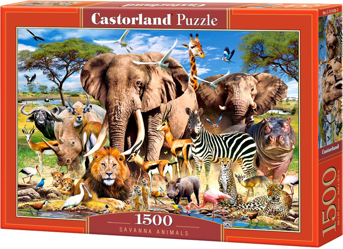 Castorland savanna animals – puzzel – 1.500 stukjes – satijnen afwerking – perfecte pasvorm – europese kwaliteit