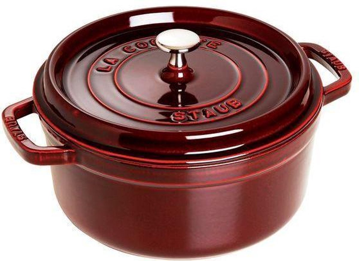 Staub cocotte rond 24cm bordeaux