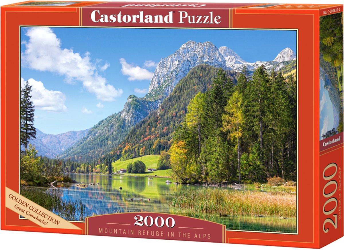 Castorland mountain refuge in the alps – puzzel – 2000 stukjes – satijnen afwerking – perfecte pasvorm – europese kwaliteit