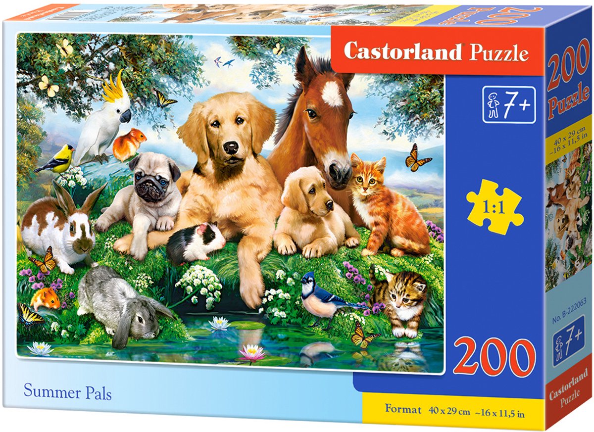 Castorland summer pals – puzzle – 200 pieces – animals – premium quality