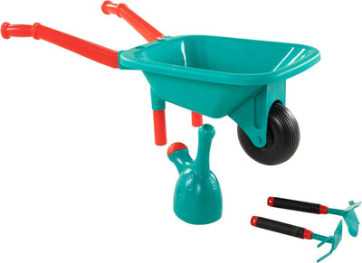 carriola con utensili da giardino
