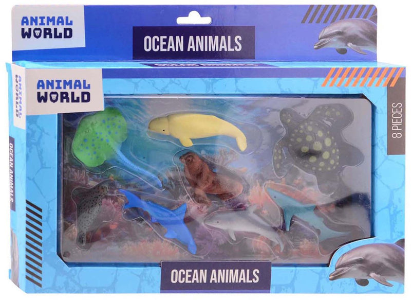 Johntoy Animal World - set da gioco con animali marini, 8 pezzi.