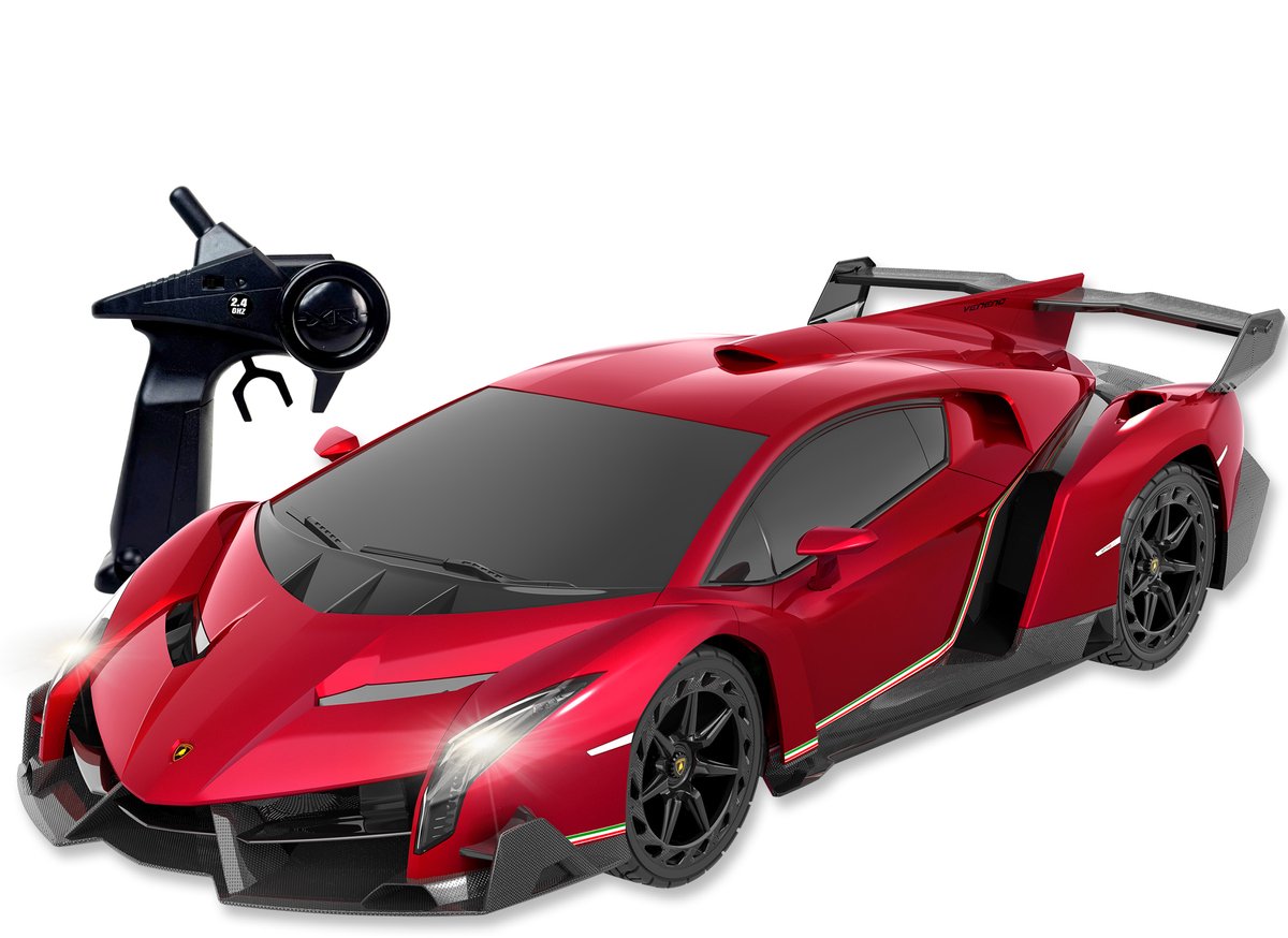 Gear2play rc lamborghini veneno rojo 1:12 - coche controlable - 2,4 ghz con iluminación