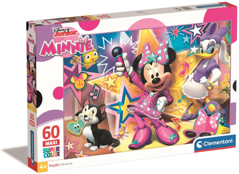 Clementoni - puzzle - 60 pezzi - minnie mouse happy helper - puzzle per bambini dai 4 anni