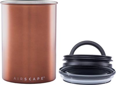 Diseño planetario - paisaje aéreo - granos de café - frascos de almacenamiento - vacío - café - acero - cobre cepillado - 500 gramos