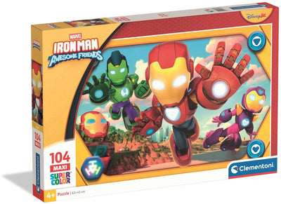 Clementoni - puzzle per bambini - 104 pezzi - Ironman e i suoi fantastici amici - da 4 anni