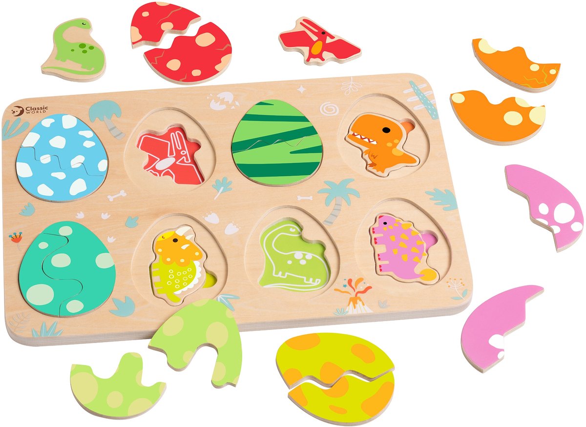 Classic World Wood Insert Puzzle Dinosaurus, 25 °.