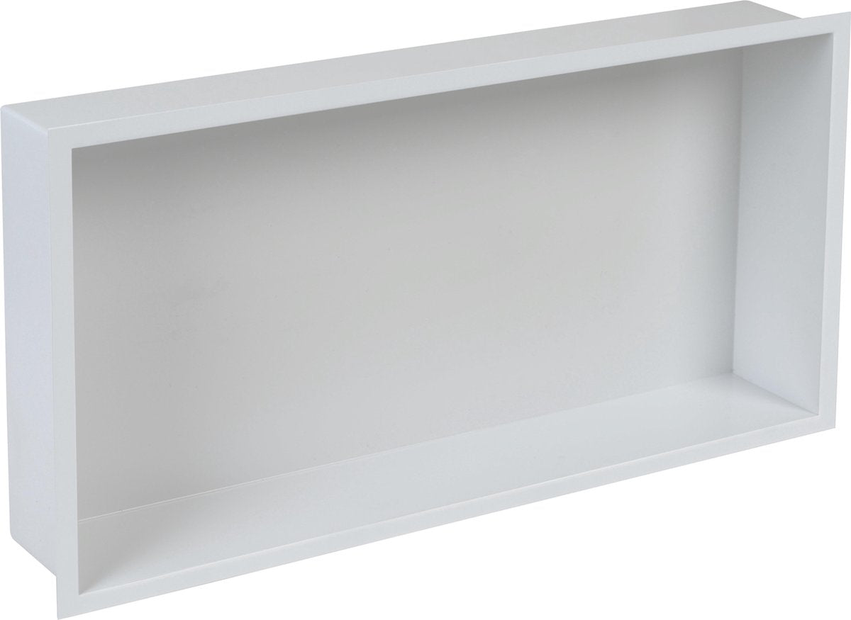 Plieger inbox inbouwnis - met flens - rvs - 60x30x7.5 cm - wit