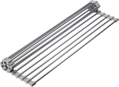 Tappetino drenante Westmark home - tappetino drenante flessibile con bordo in silicone per asciugare piatti, posate e bicchieri, tappetino drenante per lavello - acciaio inossidabile, silicone, 52512260