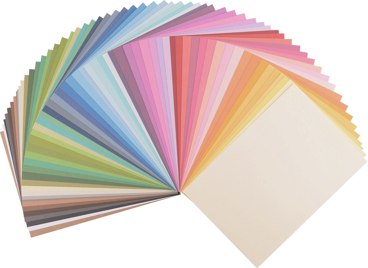Vaessen creative cardstock - multipack assorti - a4 - 60 vellen - glad - 216 g