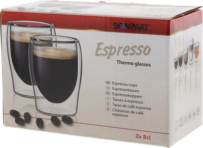 Scanpart double-walled coffee glasses 80 ml - espresso - double-walled espresso glass - 2 pieces