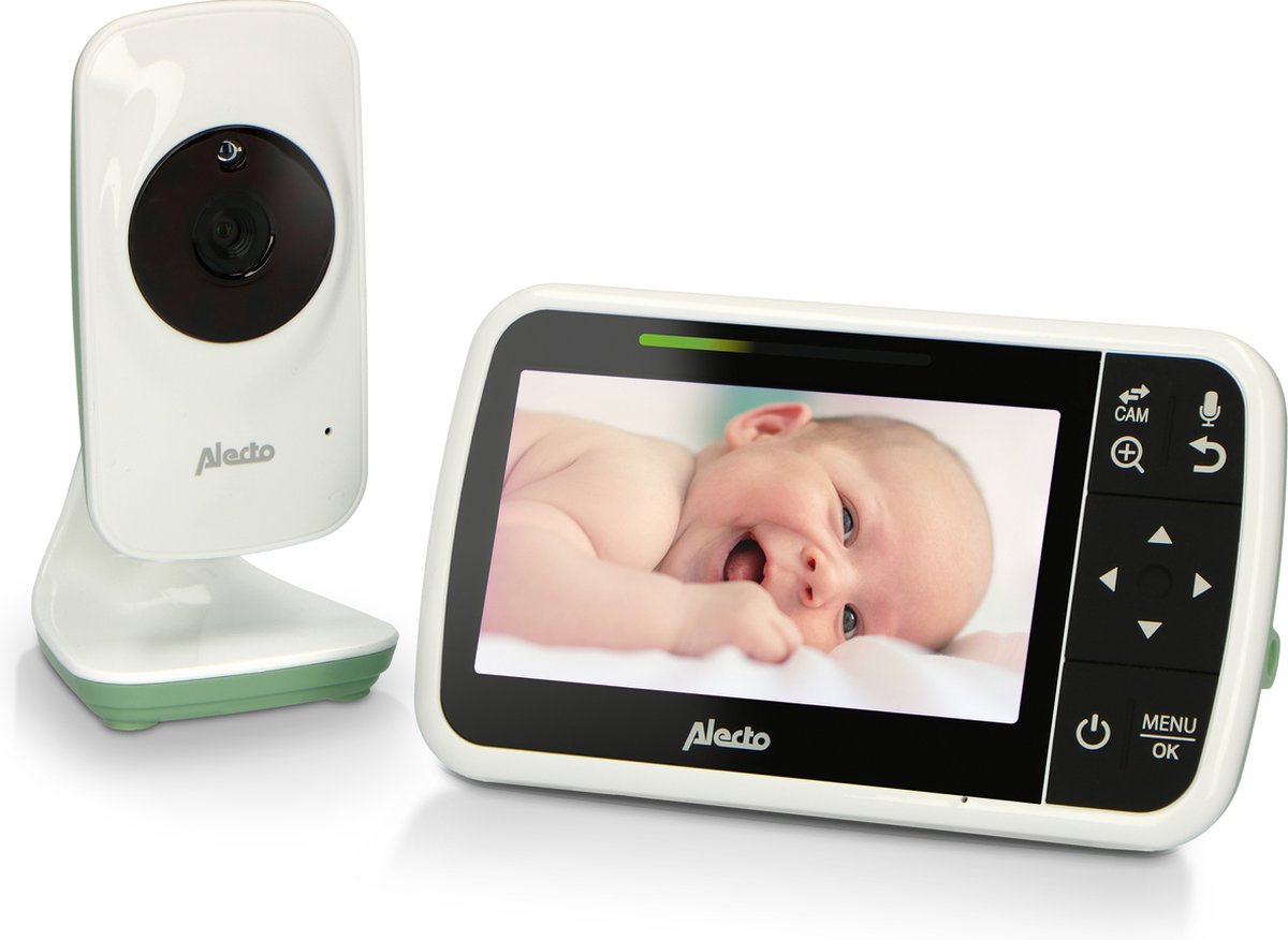 Alecto dvm149gn - babyfoon met camera - temperatuurweergave - wit groen