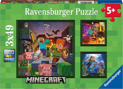 Ravvensburger puzzle puzzle minecraft biomi, 3x49st.