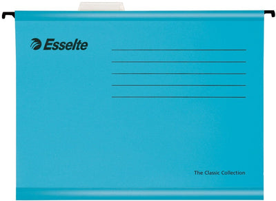 Cartella sospesa rinforzata classica Esselte - folio fondo a V - 25 pezzi - blu