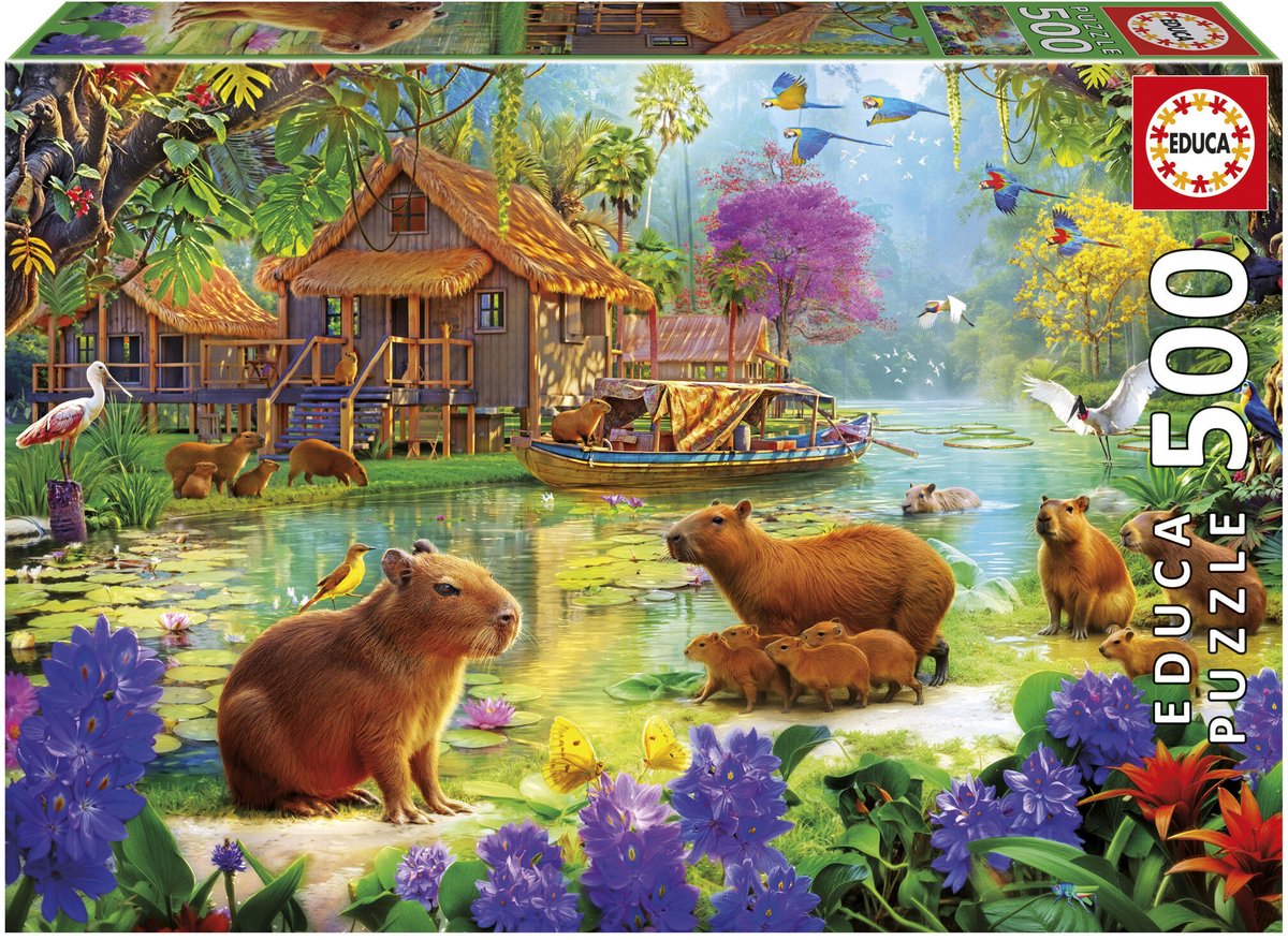 Educa - puzzle - villaggio di capibara - 500 pezzi - puzzle