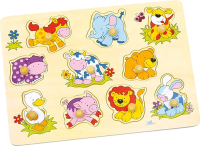 Goki Wooden Nick Puzzle Animales bebé