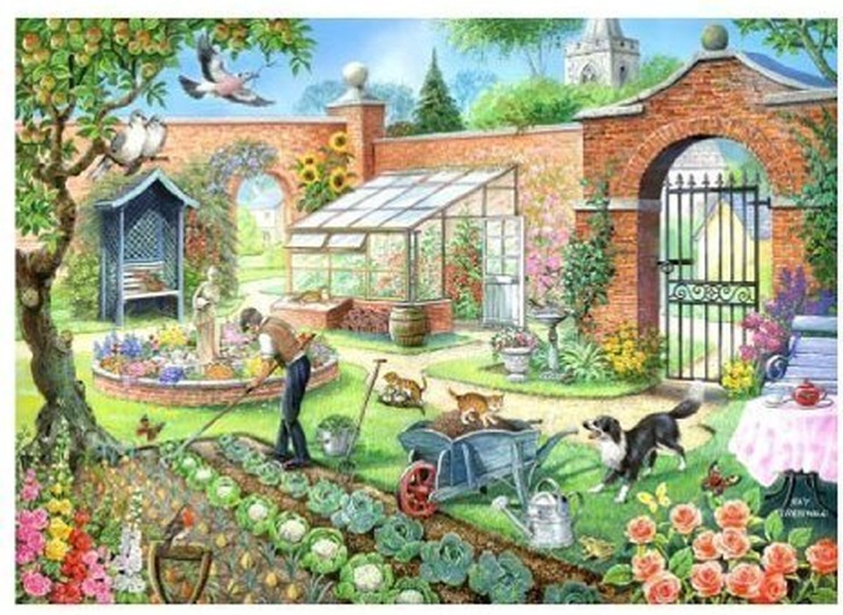 House of puzzles jigsaw puzzle kitchen garden 1000 piece puzzle.