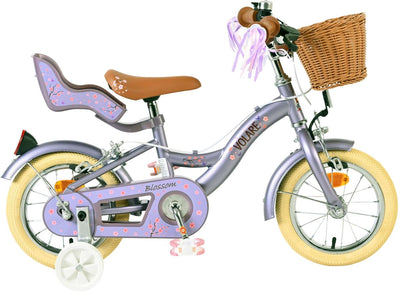 Volare Blossom para bicicletas para niños de 12 pulgadas Púrpura de dos frenos de mano