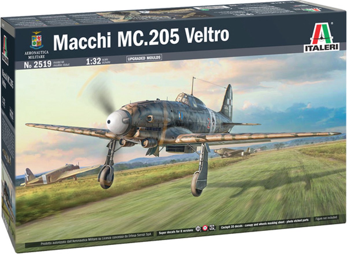 Italeri model kit aereo - 2519 macchi c.205 veltro - elica aereo in plastica - 1:32 - modellismo