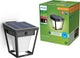 Philips led philips nissa wandlamp -ultraefficient led - solar buitenlamp -helder warm licht; 3000k - zwart - bewegingssensor - zonne-energie - schemersensor