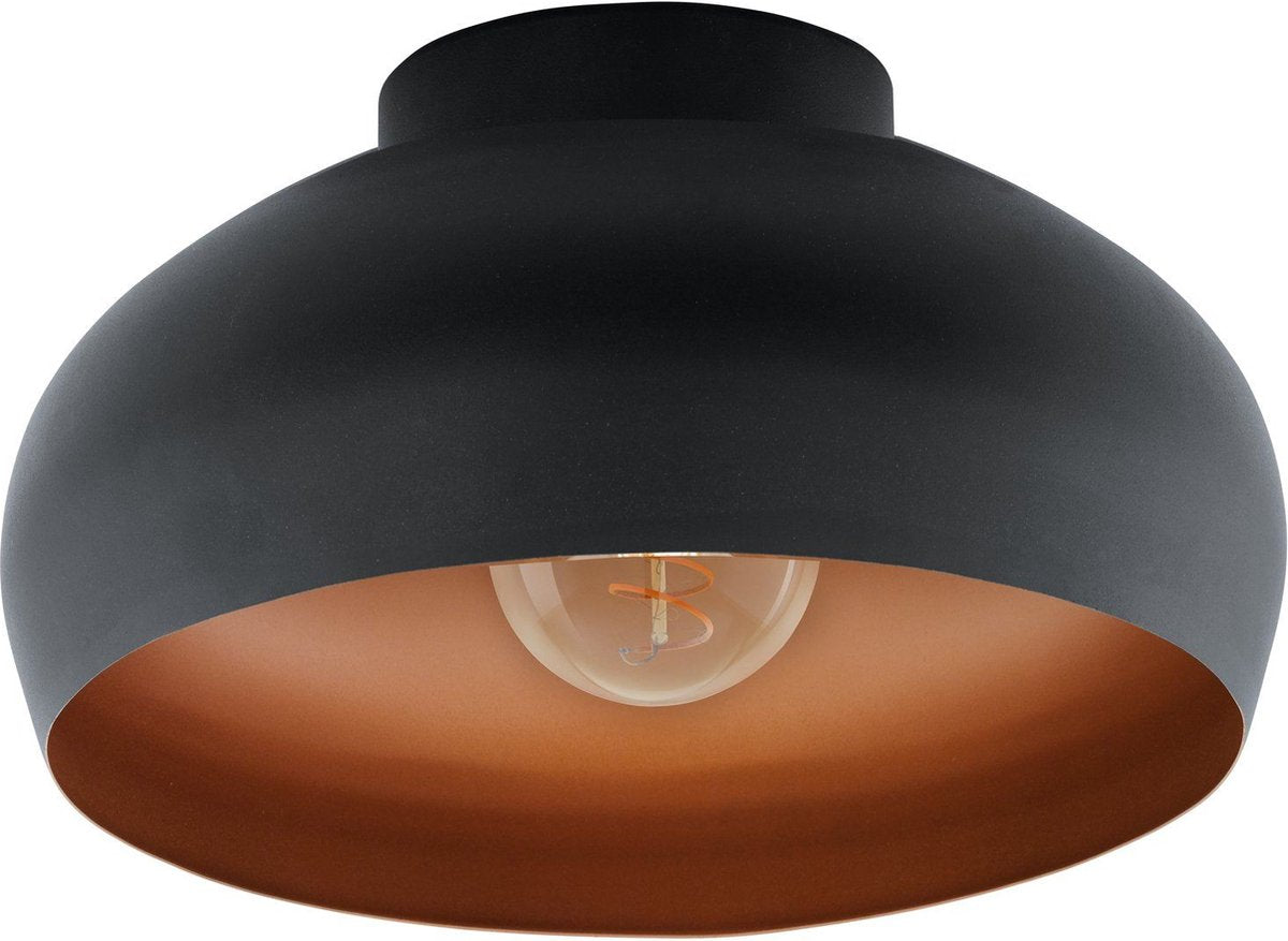 Eglo mogano 2 plafondlamp - e27 - ø28 cm - zwart|koper