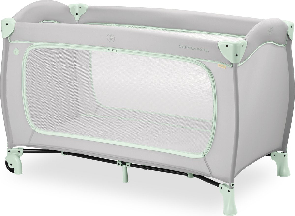Hauck sleep n play go plus - lettino da campeggio - con ruote - passaggio extra large - menta polverosa