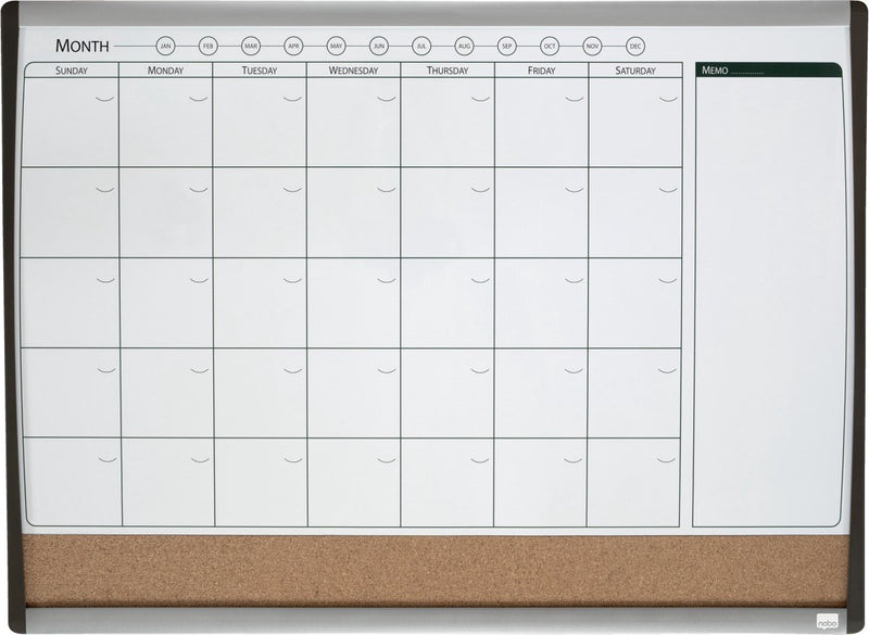 Agenda mensile Nobo - 58,5 x 43,0 cm - inclusa calamita, pennarello e gomma