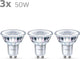 Faretto LED Philips a risparmio energetico - 50 w - GU10 - luce bianca fredda - 3 pezzi - risparmia sui costi energetici