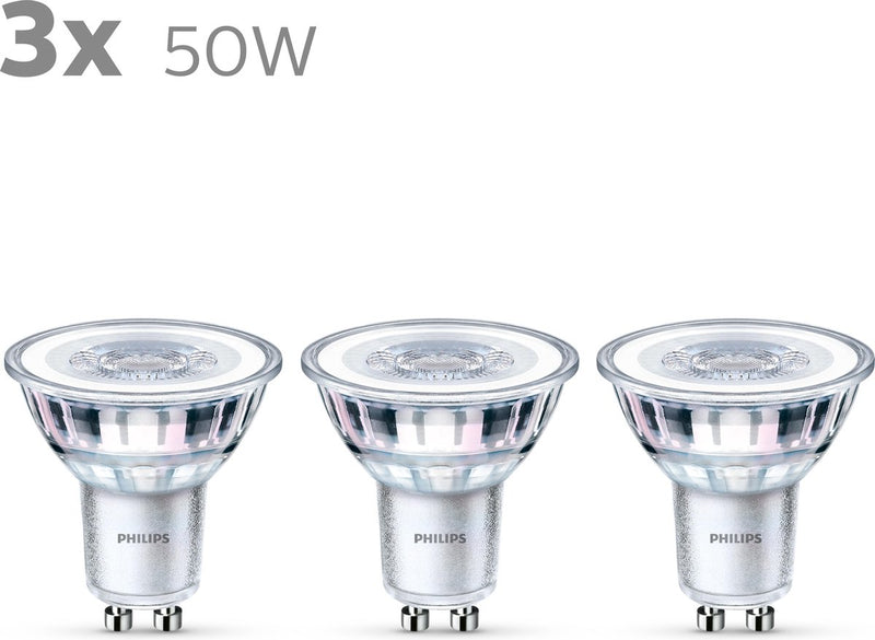 Faretto LED Philips a risparmio energetico - 50 w - GU10 - luce bianca fredda - 3 pezzi - risparmia sui costi energetici