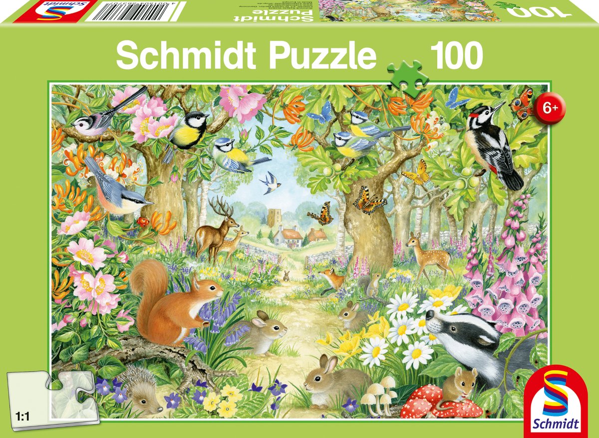 Schmidt - Puzzle - Animali nella foresta - 100 pezzi - Bambini - dai 6 anni