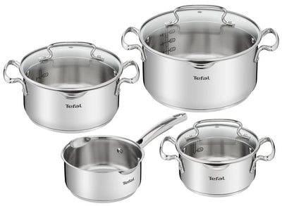 Tefal duetto+ pannenset - 4-delig - geschikt voor inductie - rvs - met deksel