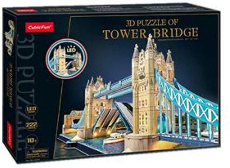 Diversión cúbica Cúbica Fun 3d Puzzle Tower Bridge + Iluminación LED 222 piezas